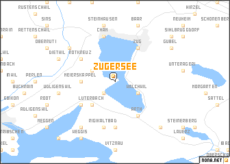 map of Zugersee