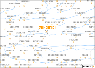 map of Žukaičiai