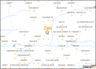 map of Żuki