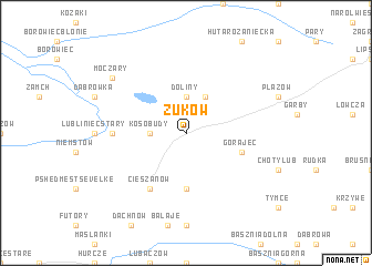 map of Żuków