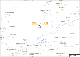 map of Zulu Hills