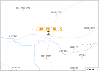 map of Zumbro Falls