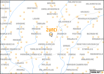 map of Žunci