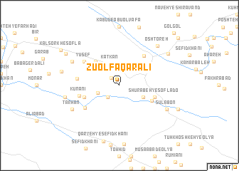 map of Z̄ū ol Faqār ‘Alī