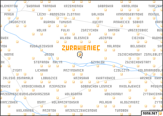 map of Żurawieniec