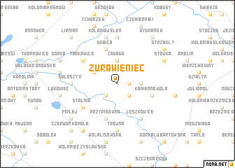 map of Żurawieniec