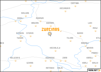 map of Žurciņas