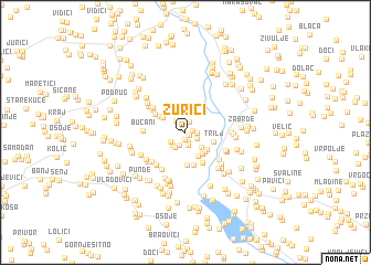 map of Žurići