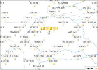 map of Žutautai