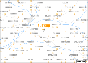 map of Zutkiai
