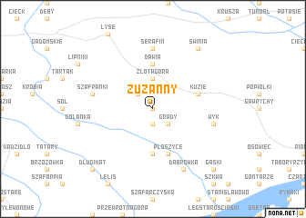map of Zuzanny