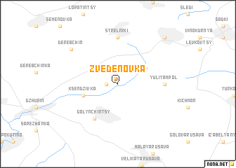 map of Zvedënovka