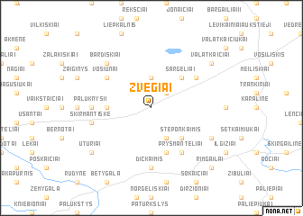 map of Zvėgiai