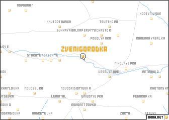 map of Zvenigorodka