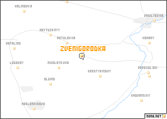 map of Zvenigorodka