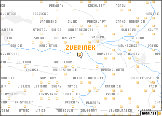 map of Zvěřínek