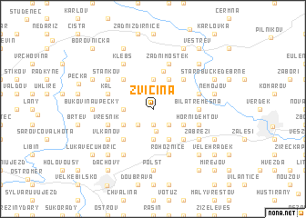 map of Zvičina