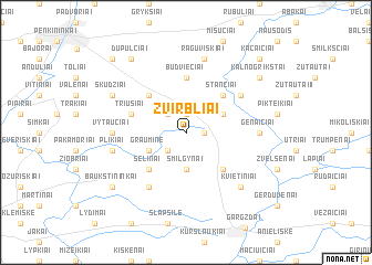 map of Žvirbliai