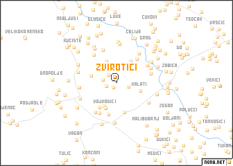 map of Zvirotići