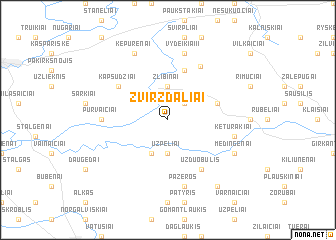 map of Žvirzdaliai