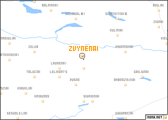 map of Žvynėnai