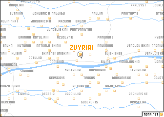 map of Žvyriai