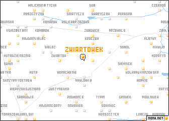 map of Zwiartówek