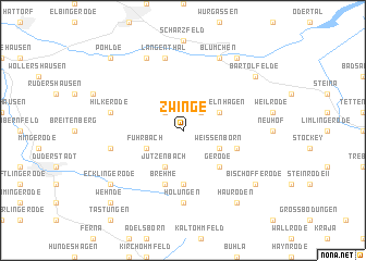 map of Zwinge