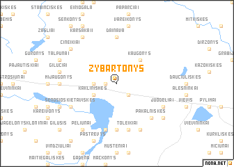 map of Žybartonys