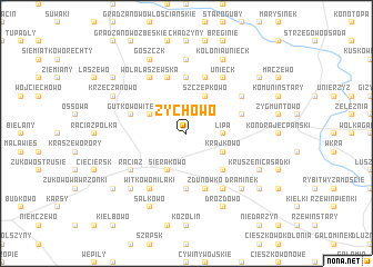 map of Żychowo