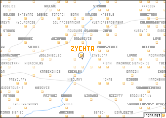 map of Żychta