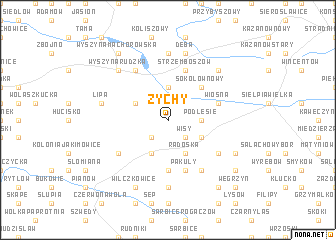 map of Zychy