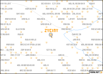 map of Życiny