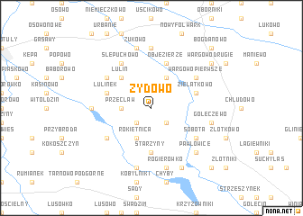 map of Żydowo