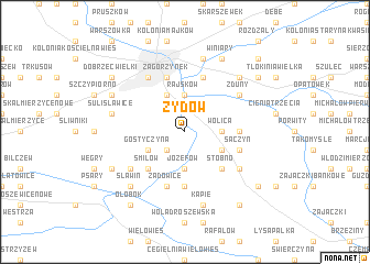 map of Żydów