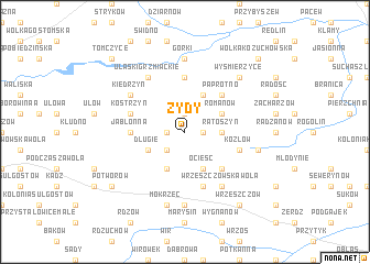 map of Żydy