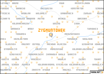 map of Zygmuntówek