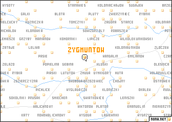 map of Zygmuntów