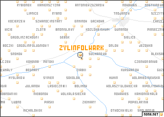map of Żylin Folwark