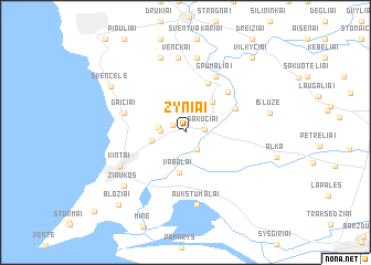 map of Žyniai