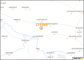 map of Żyrowa