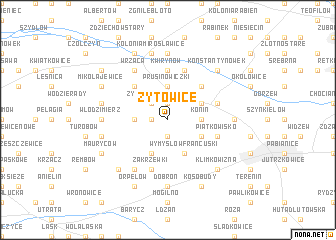 map of Żytowice