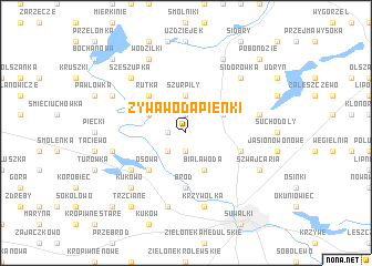 map of Żywawoda Pieńki