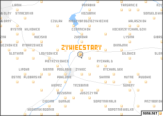 map of Żywiec Stary