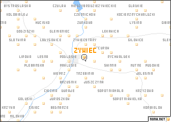 map of Żywiec