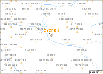 map of Żyznów