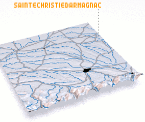 3d view of Sainte-Christie-dʼArmagnac