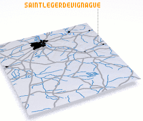 3d view of Saint-Léger-de-Vignague