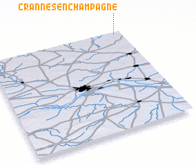 3d view of Crannes-en-Champagne