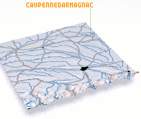 3d view of Caupenne-dʼArmagnac